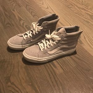 High top grey suede sneakers